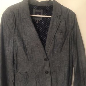 Gap Denim Blazer with Polka Dot lining